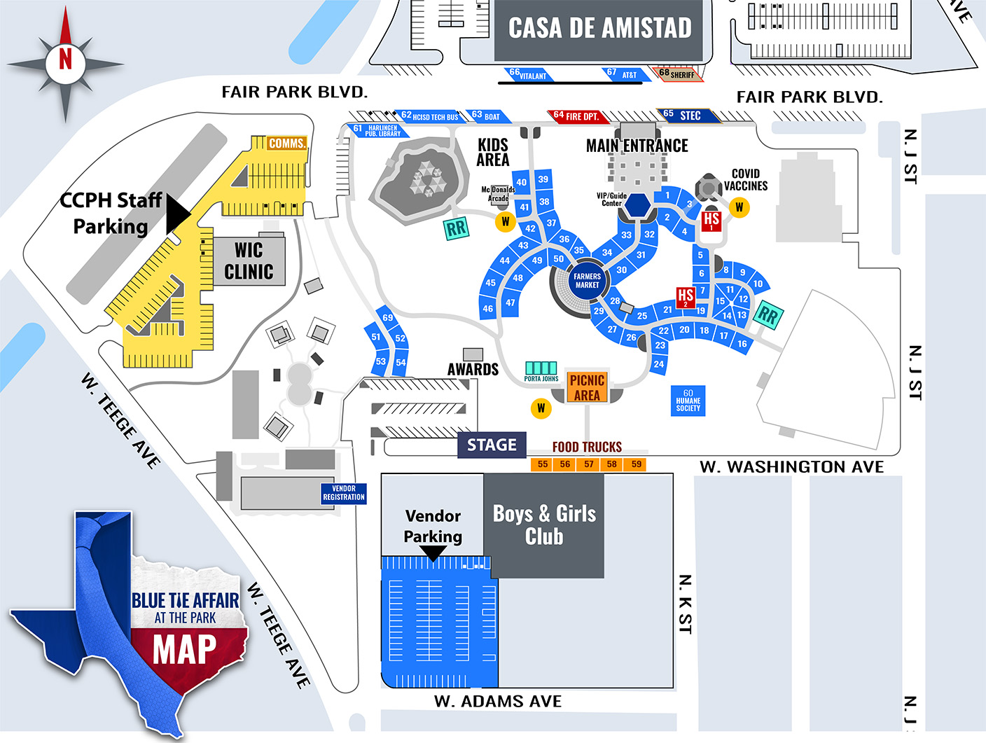 Blue Tie Day Affair At The Park Vendors Map - Cameron County Public Health