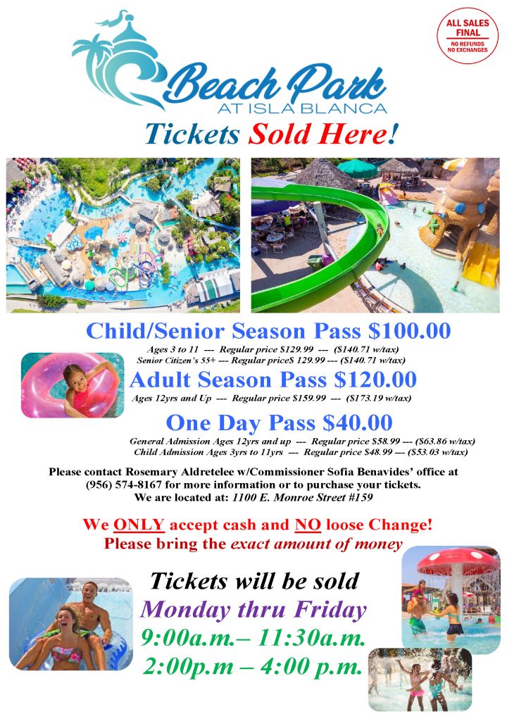 Beach Park Tickets Price Increase - Cameron County