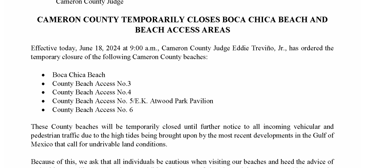 Press Release Temporary Closure of County Beach Access Areas_Draft_6-18-24 eng