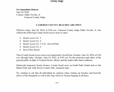 Press Release_Re-Opening of County Beach Access Areas_6-24-2024