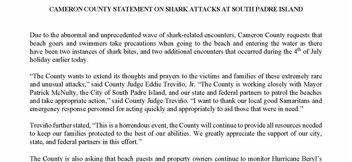 Press Release Shark Attacks July 4 2024 Final