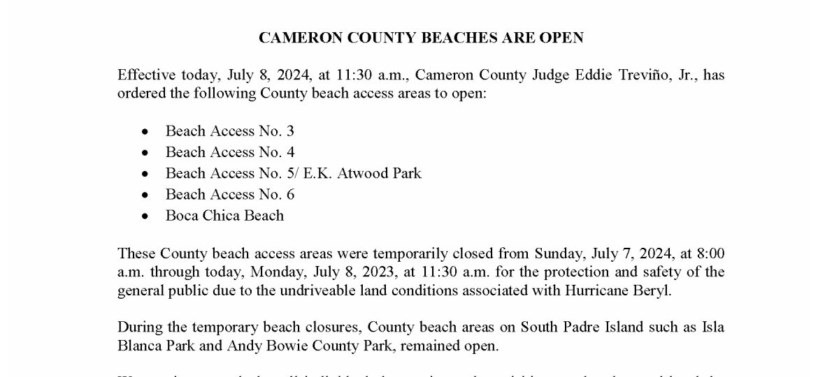 Press Release_Re-Opening of County Beach Access Areas_7-8-2024 (002)