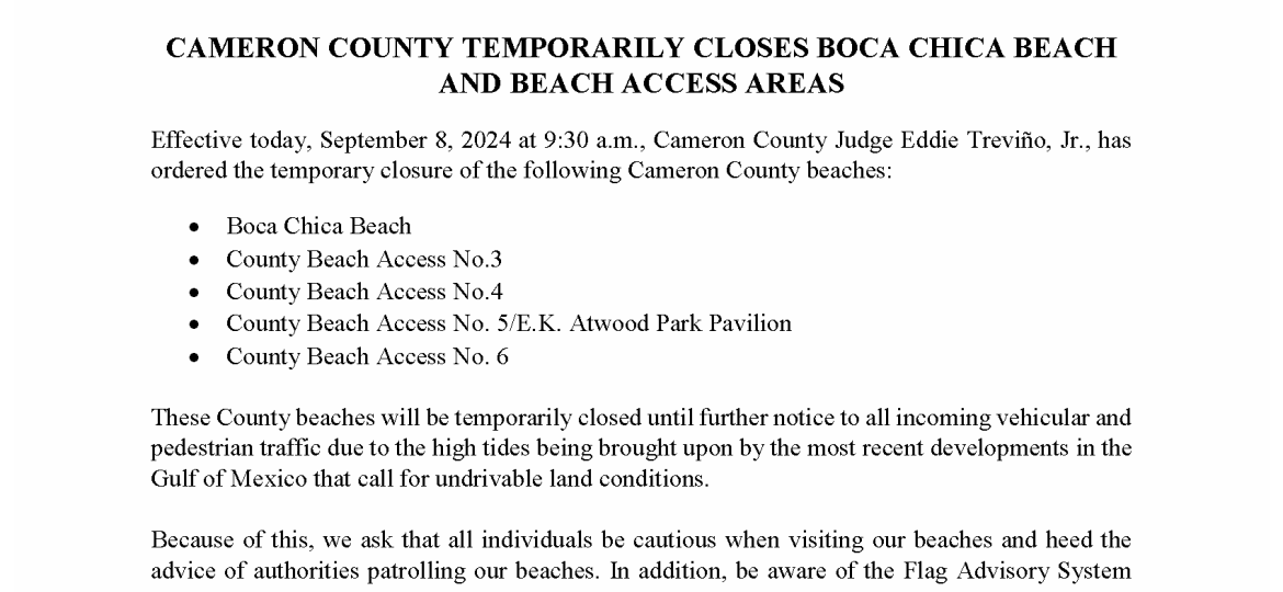 Press Release _Temporary Closure of County Beach Access Areas_9-8-24 (002)