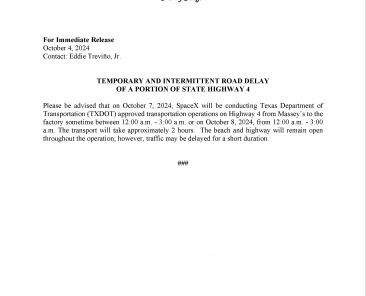 Road Delay Press Release.10.07.2024