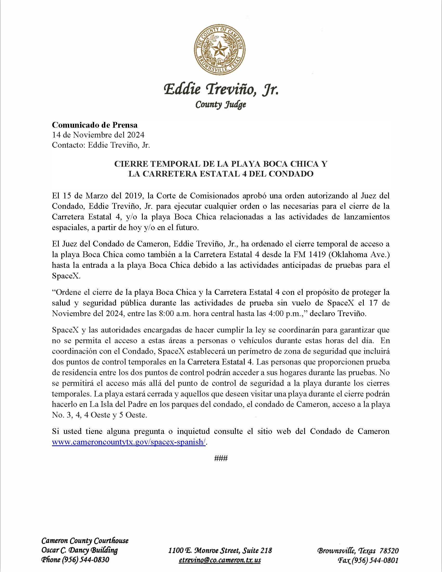 Comunicado De Prensa.11.17.2024