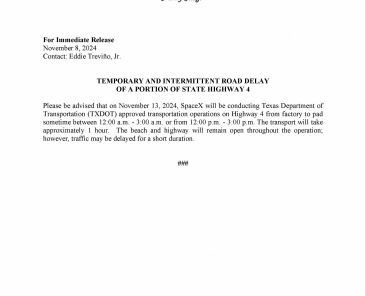 Road Delay Press Release.11.13.2024