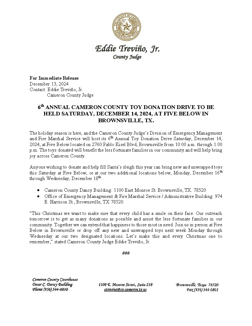 12.13.24 Toy Drive Press Release 002