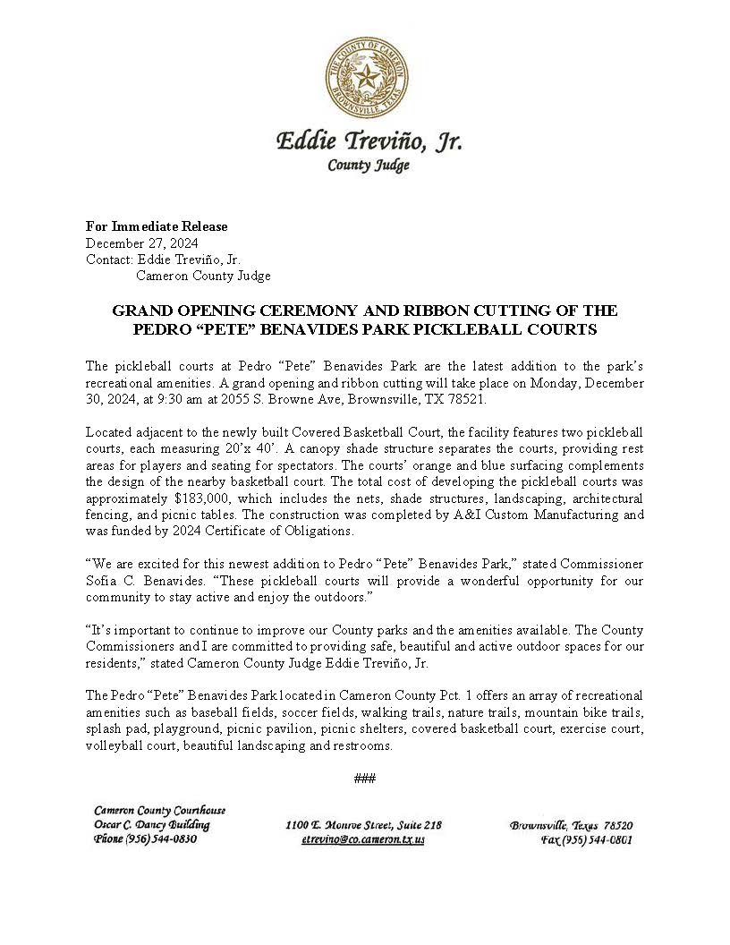 12.27.24 Pickleball Court Press Release 1