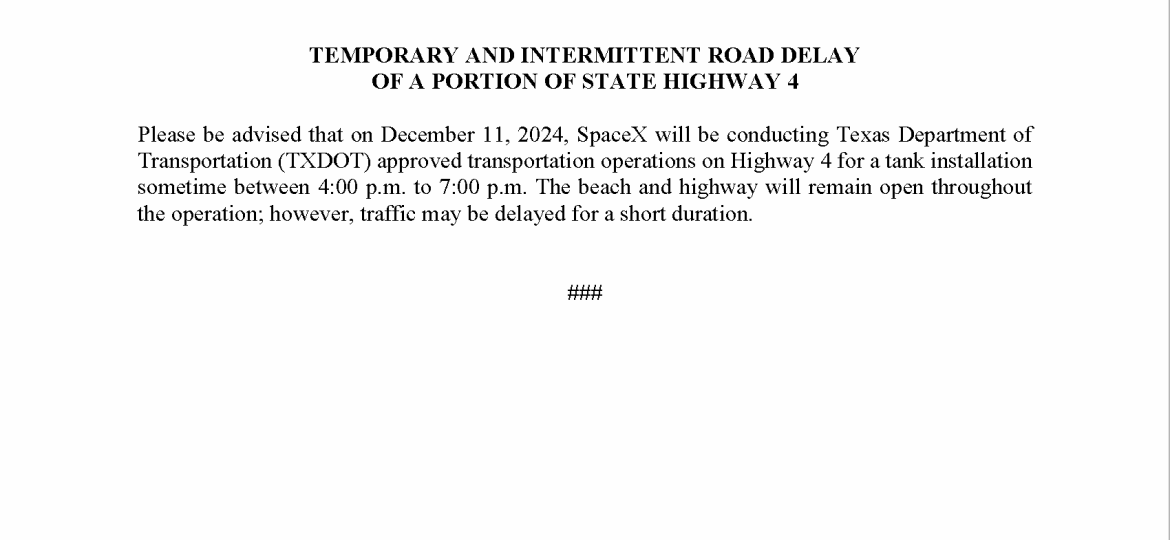 Road Delay Press Release.12.11.24 (003)