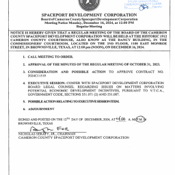 SPACEPORT DEVELOPMENT CORPORATION MEETING AGENDA DECEMBER 16 2024 002 Page 2