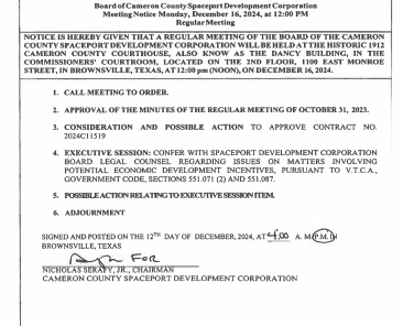 SPACEPORT DEVELOPMENT CORPORATION MEETING AGENDA - DECEMBER 16 2024 (002)_Page_2