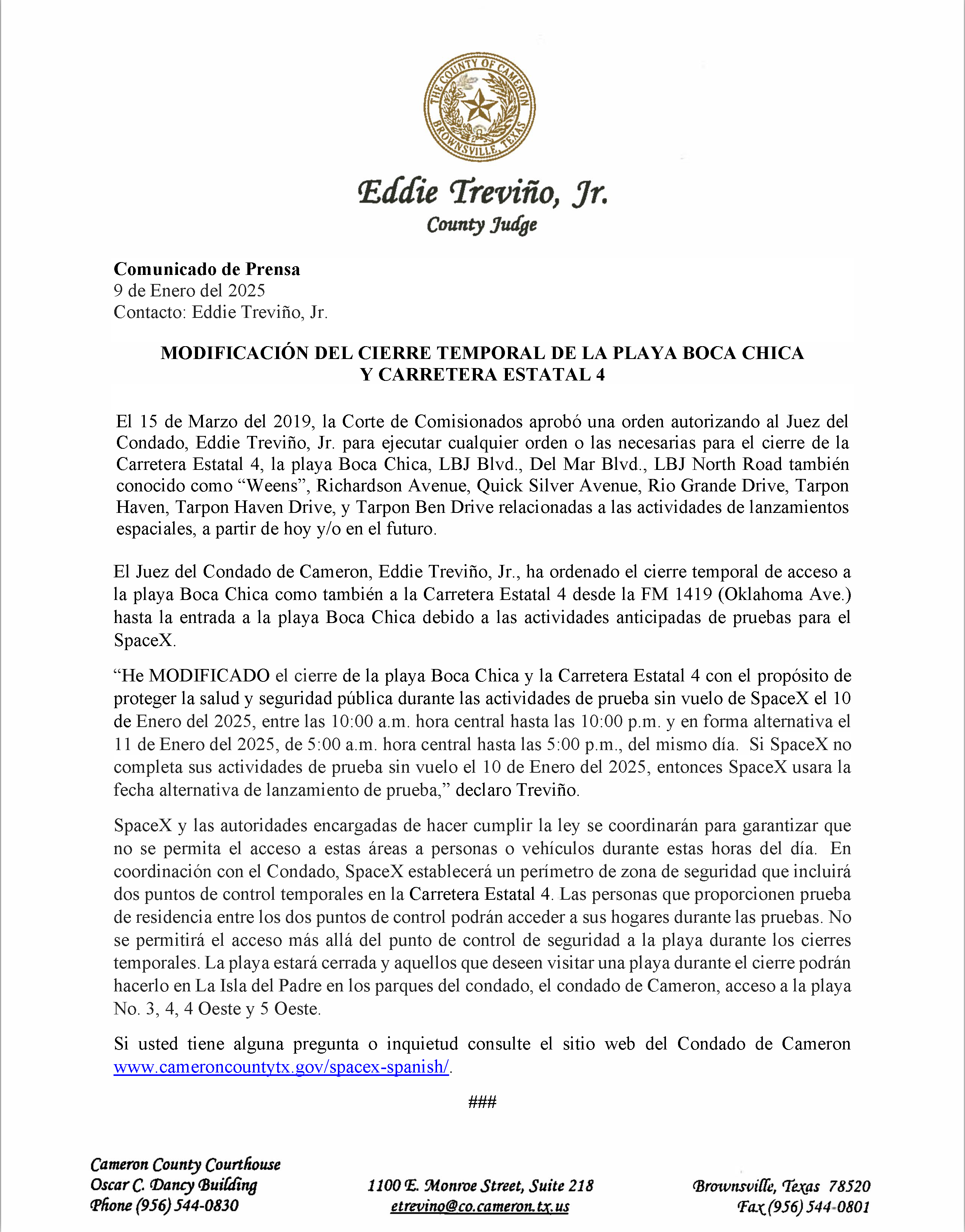 Emienda Comunicado De Prensa.01.10.2025