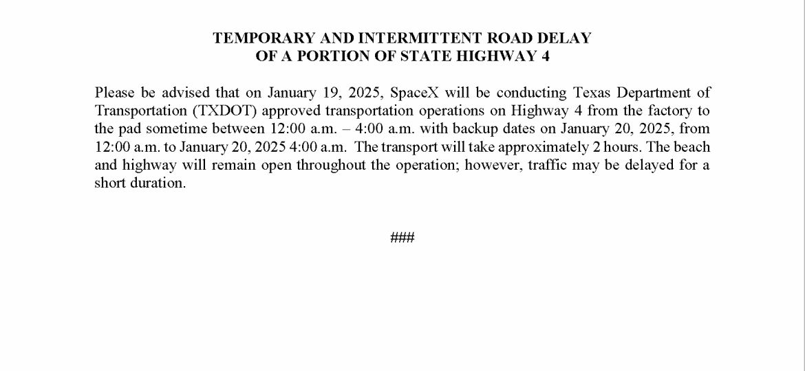 Road Delay Press Release.01.19.25 (002)